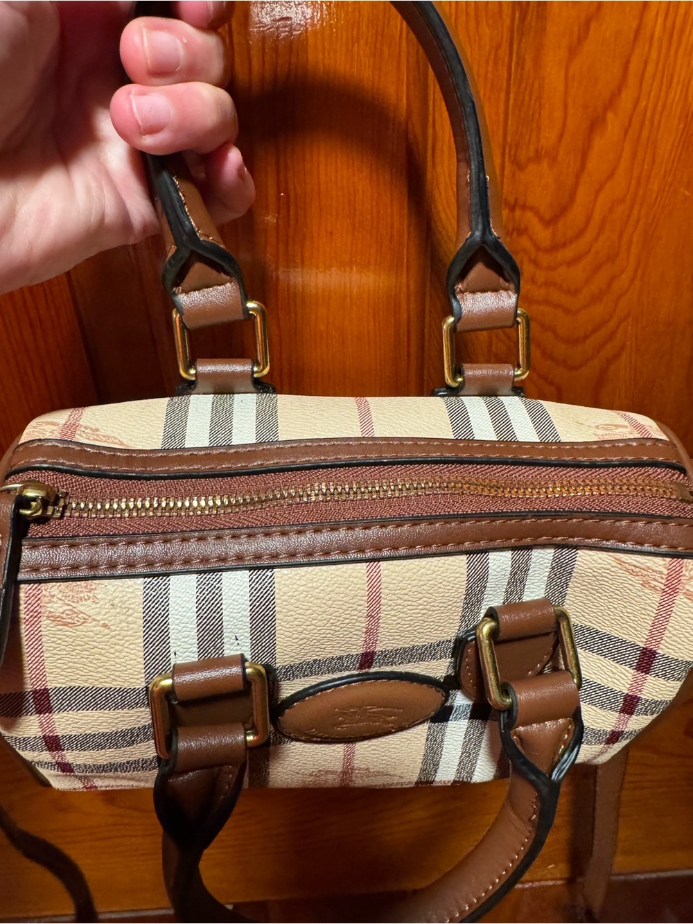 Burberry Haymarket Mini Bowling Tote and xbody bag excellent condition - Picture 12 of 13